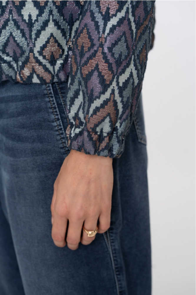KORT JASJE MET IKAT PRINT 55710 20 BLUE